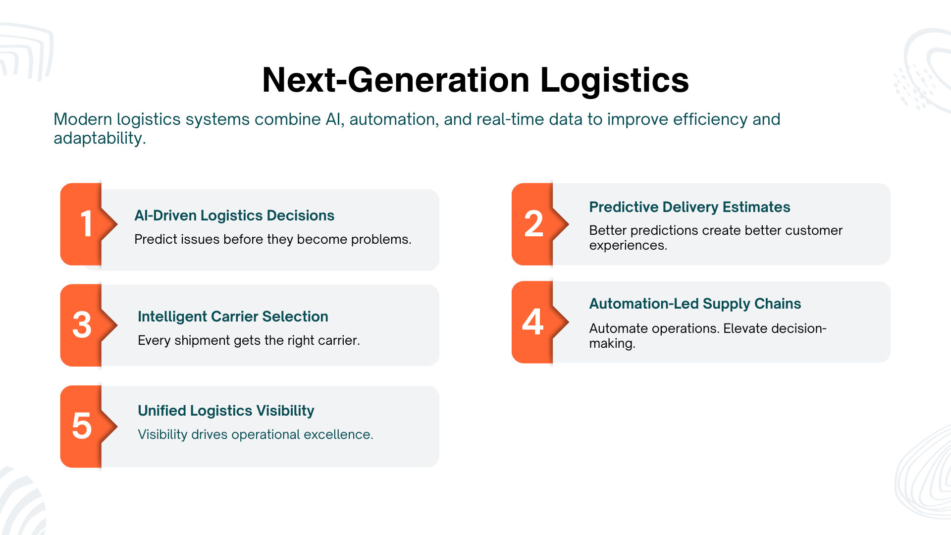 Next-Generation Logistics