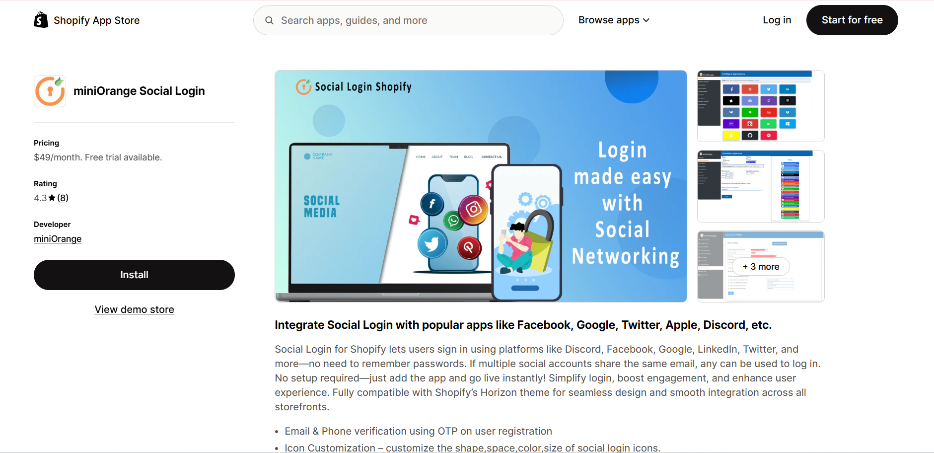 miniOrange Social Login