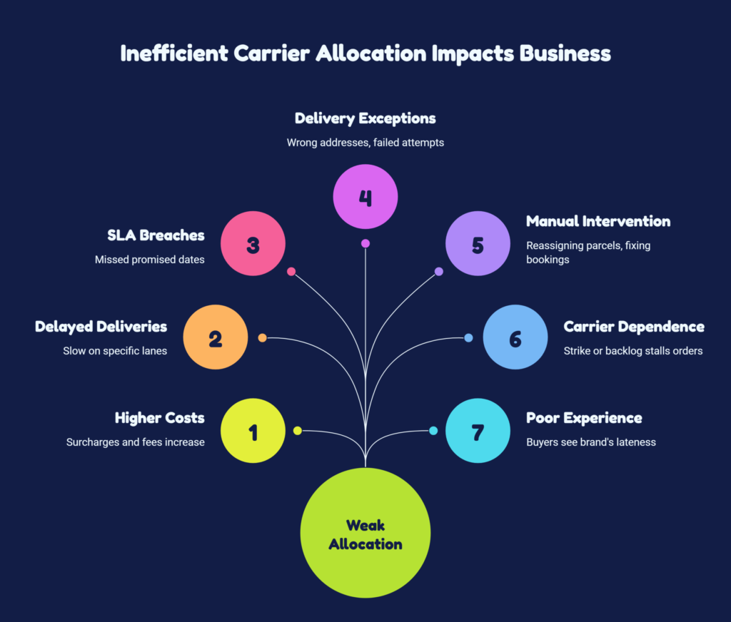 Inefficient Carrier Allocation Impacts Business